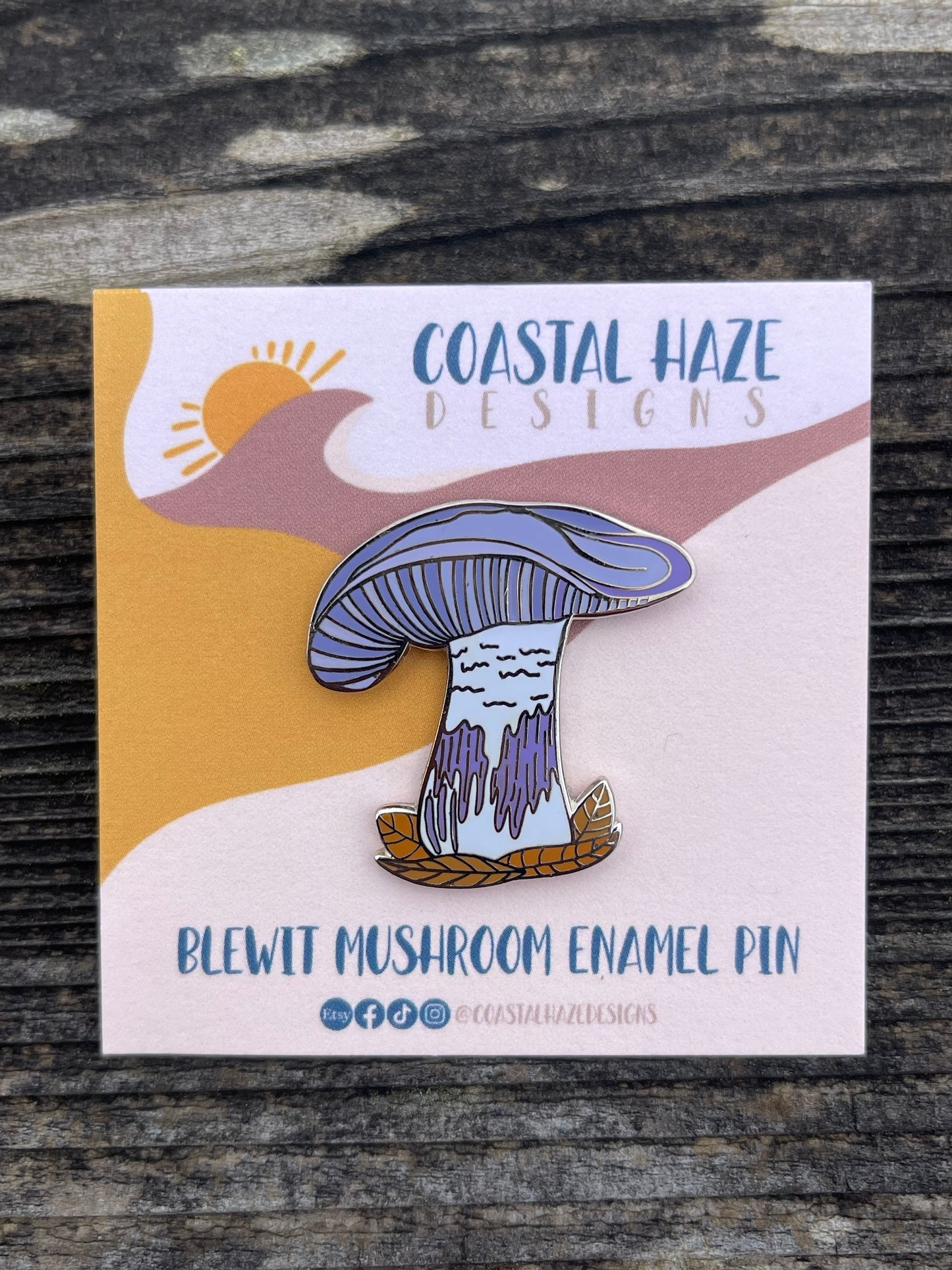 Purple blewit mushroom Enamel Pin