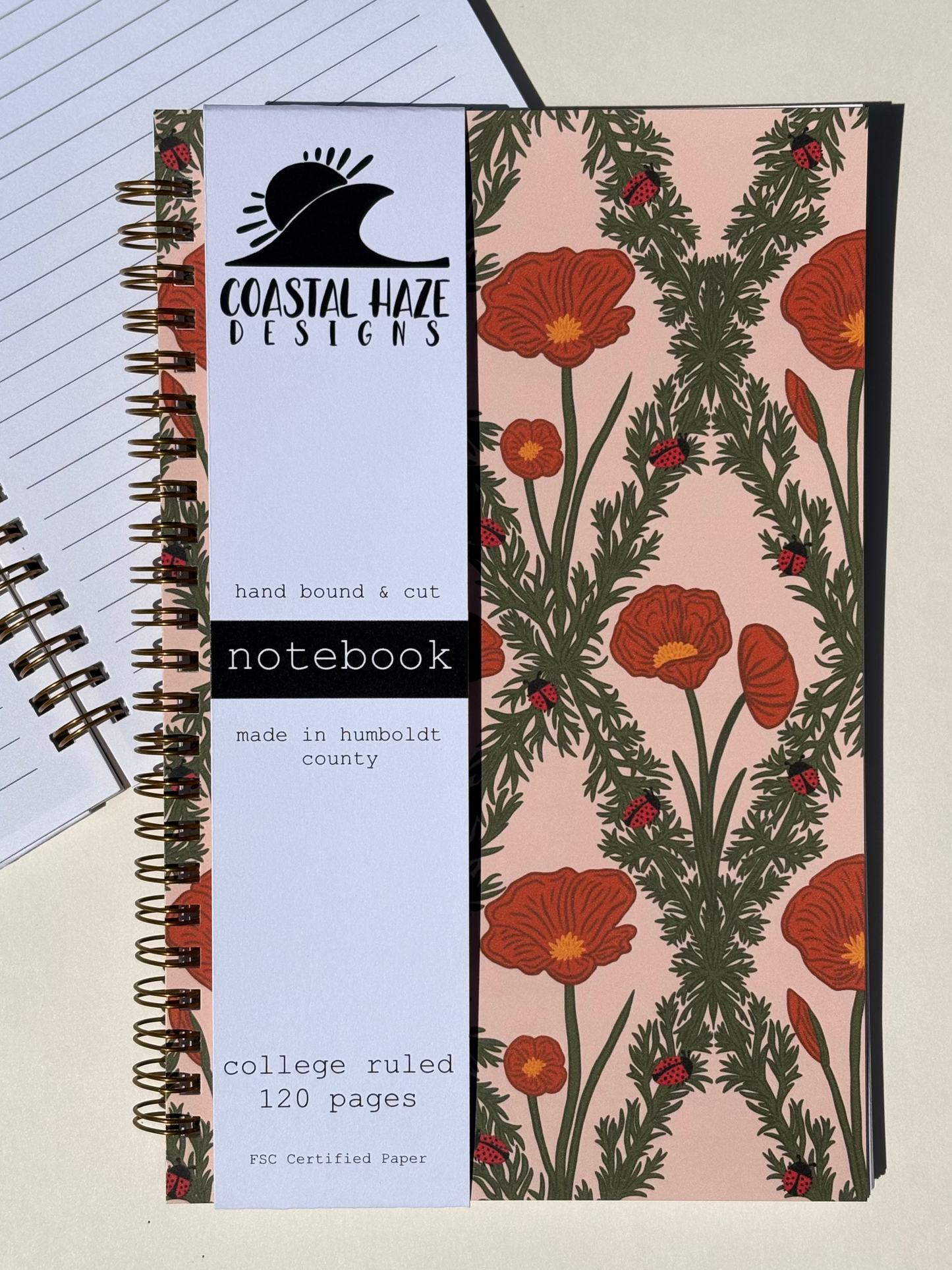 Poppy and Ladybug Spiral Notebook