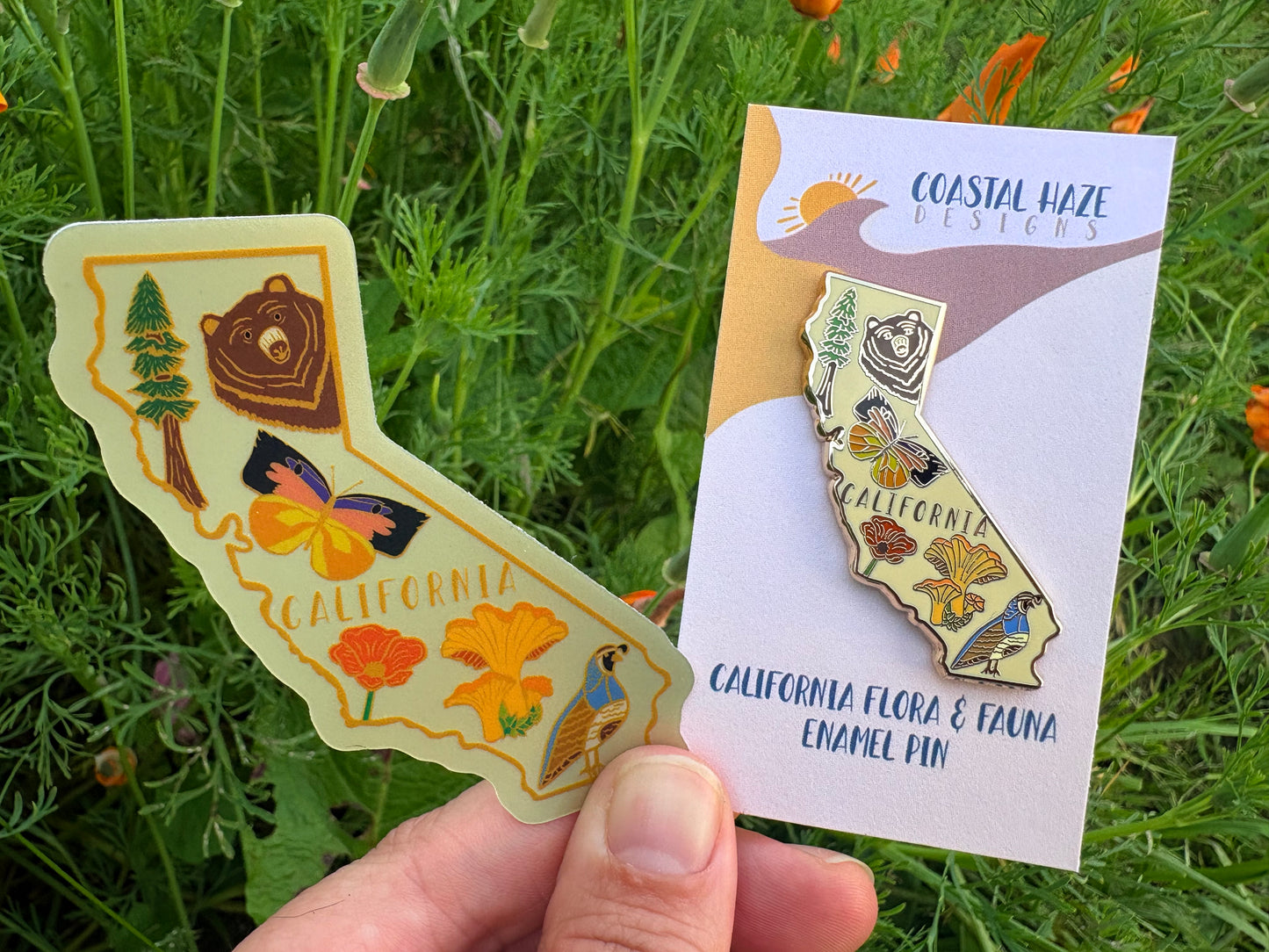 California Icons Enamel Pin