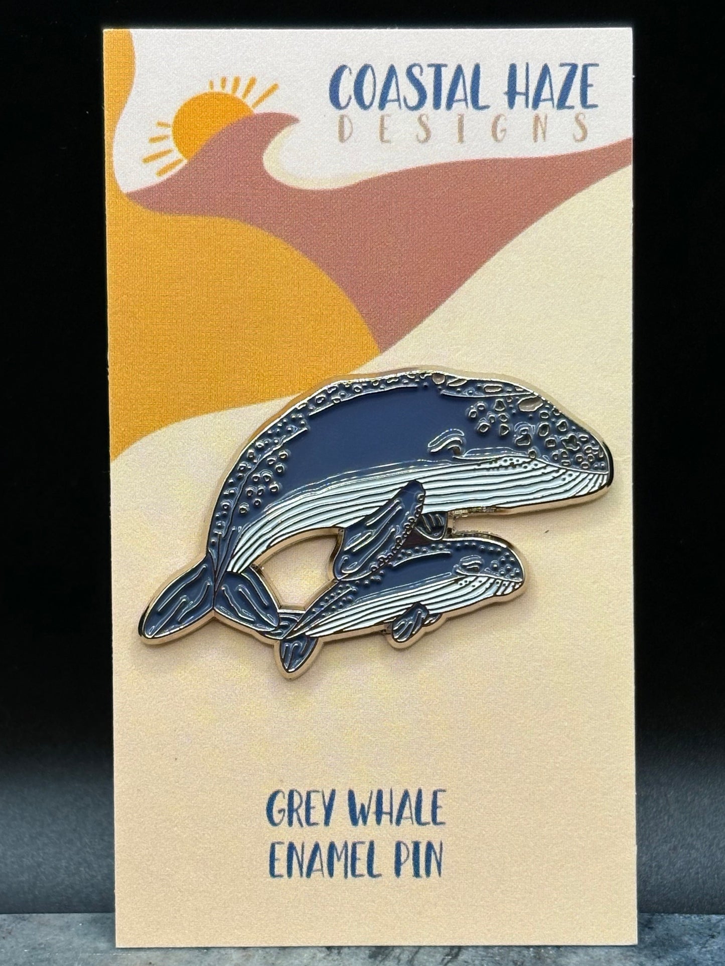 Grey Whale Enamel Pin