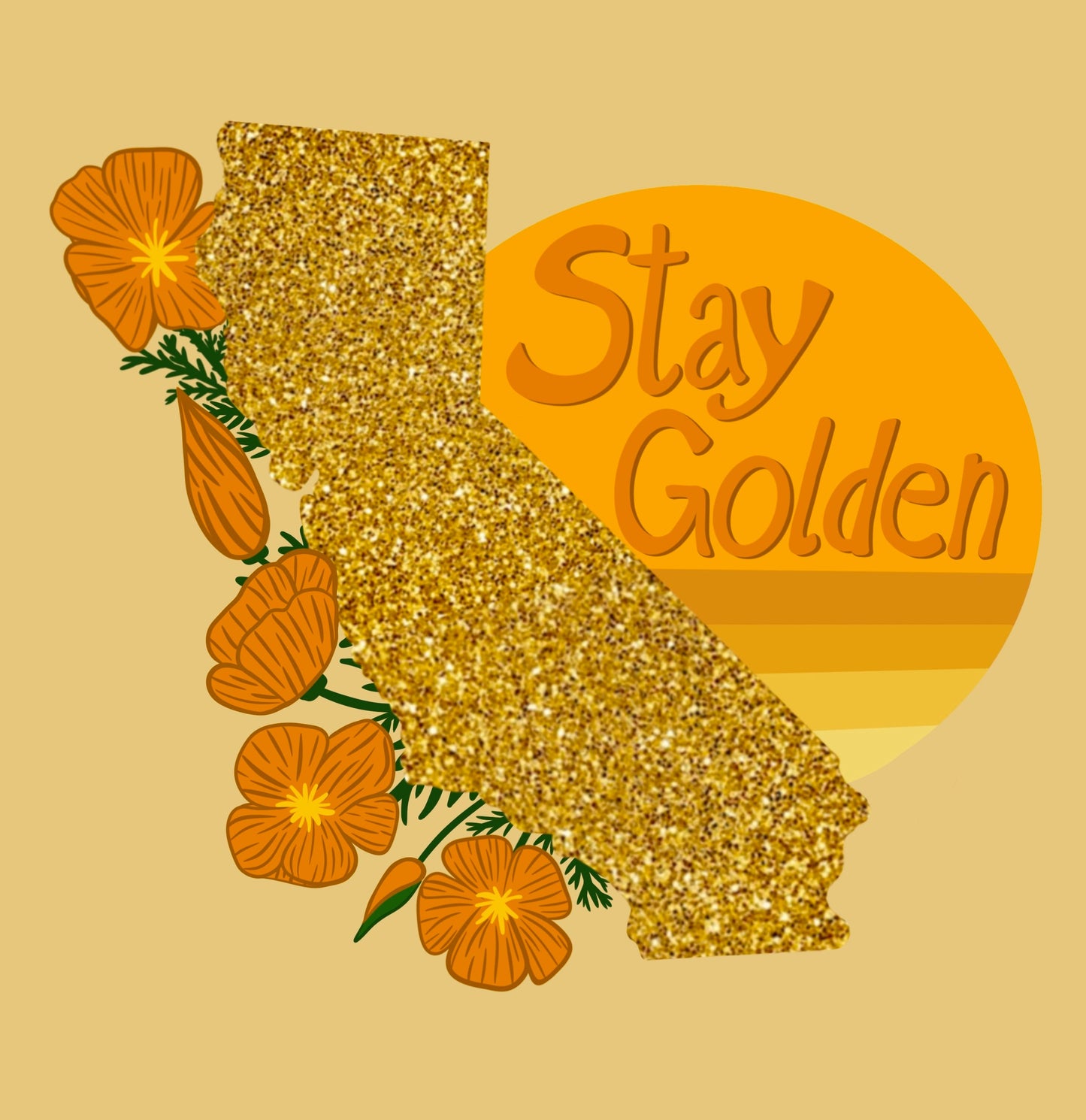 Stay Golden California Poppies Sticker