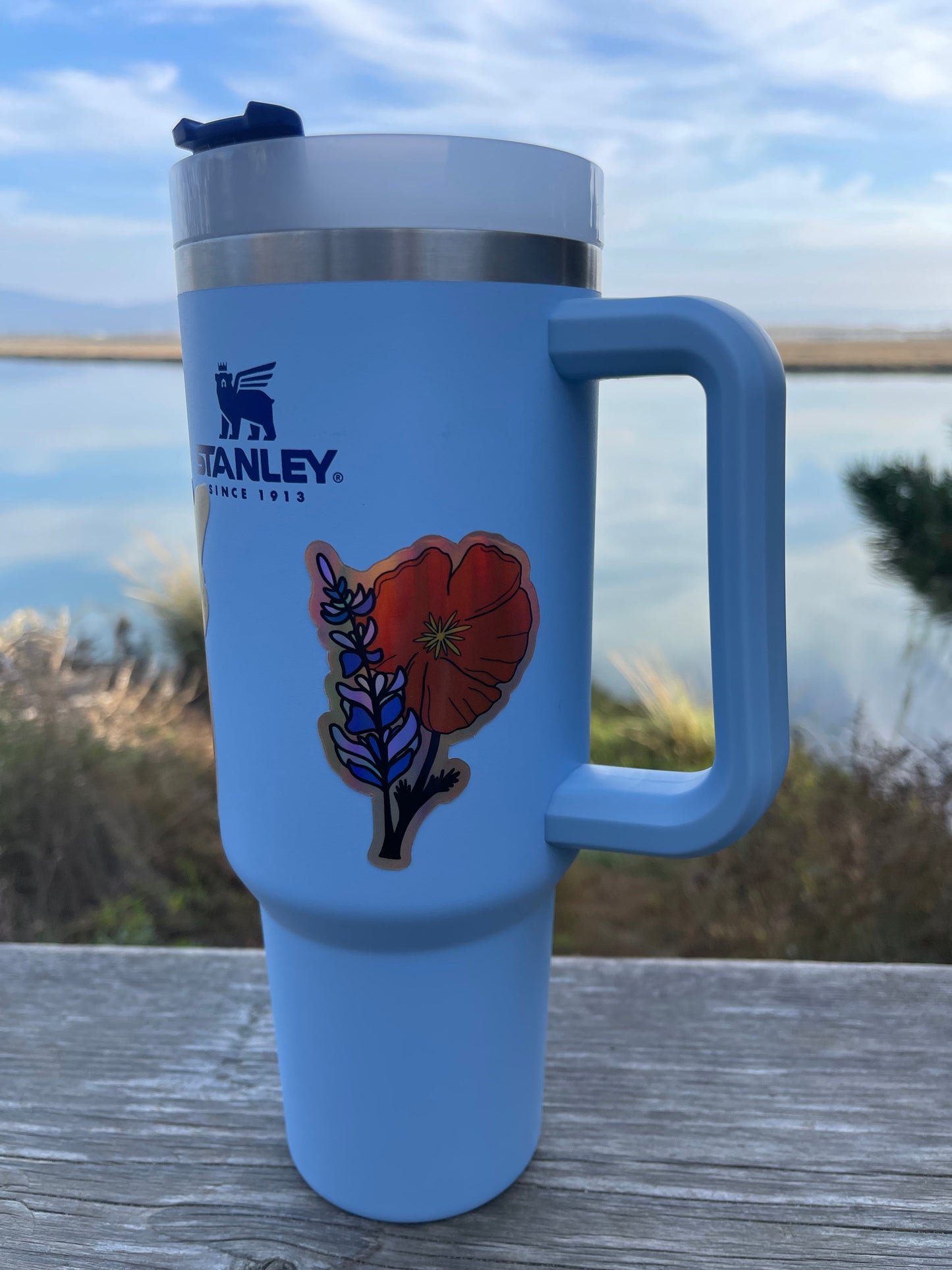 Holographic Lupine and Poppy Sticker