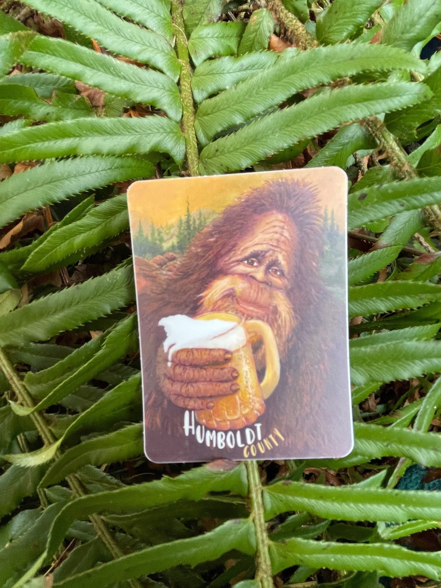 Humboldt Bigfoot Drinking Beer