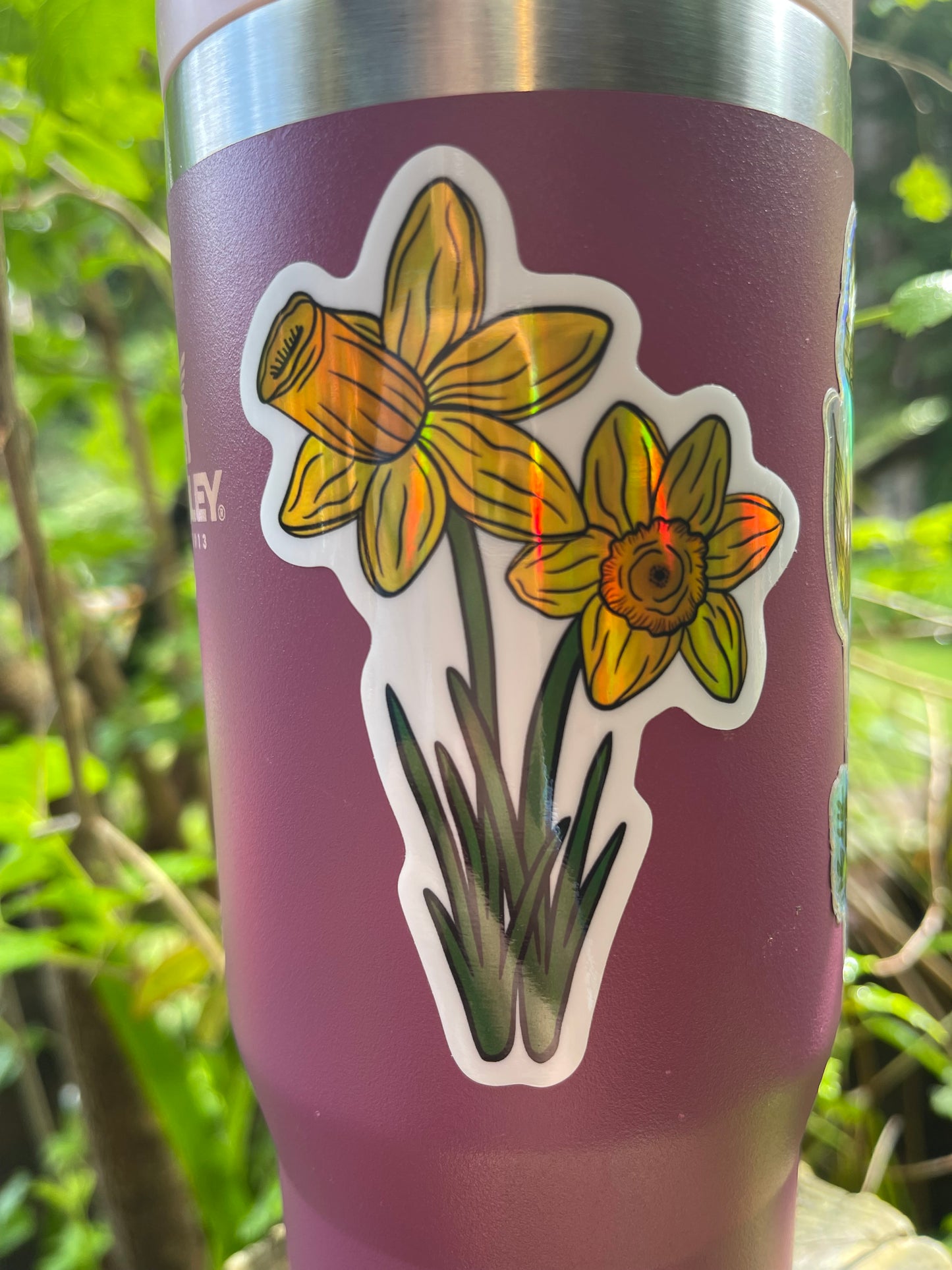 Holographic Daffodil Sticker