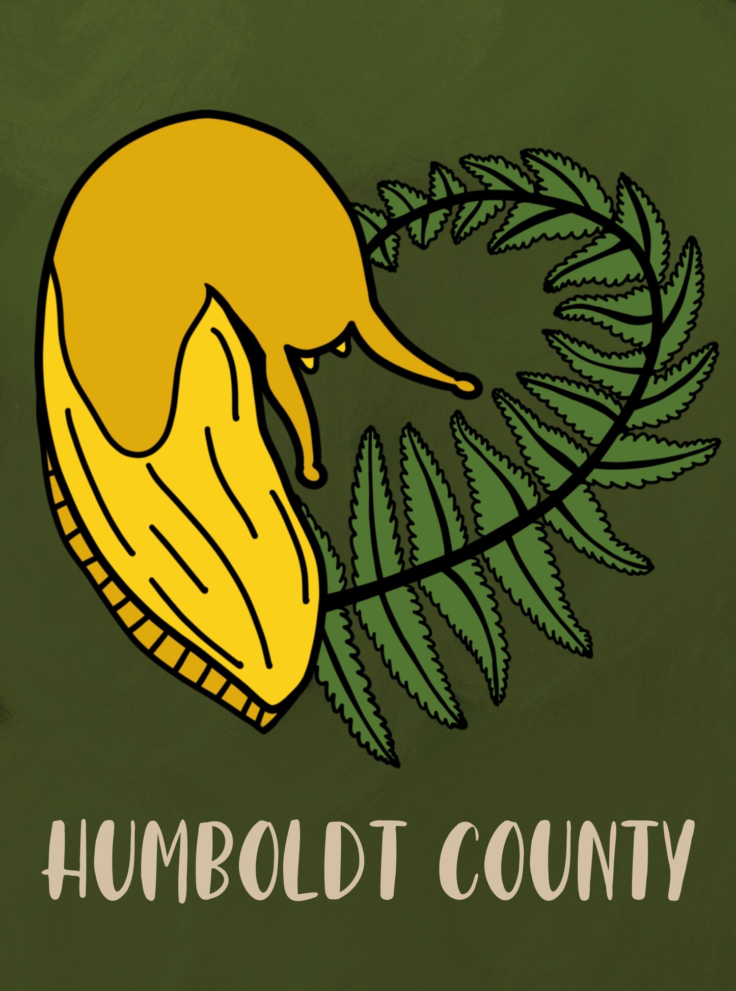 Banana Slug And Fern Humboldt Magnet