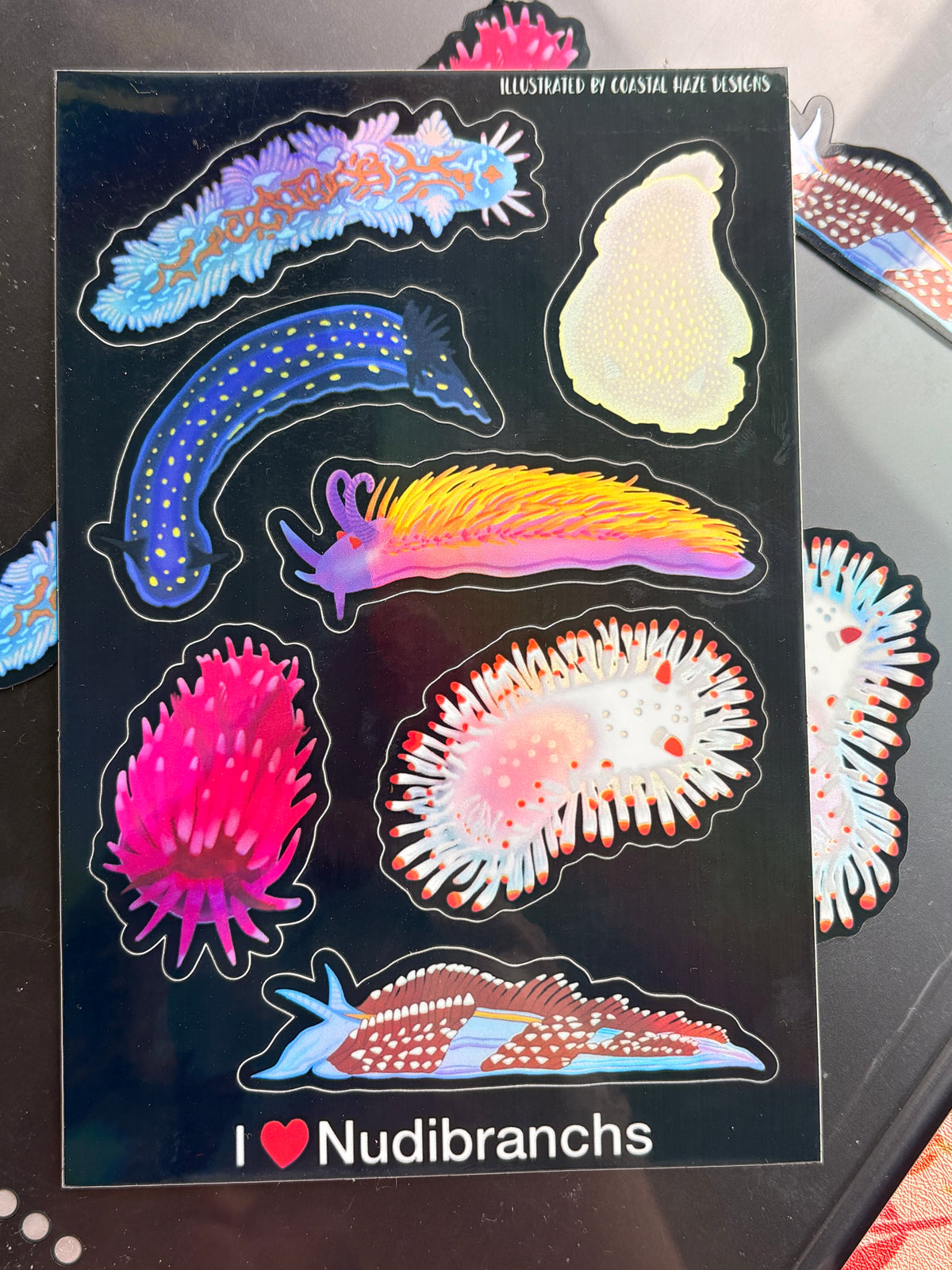 I Heart Nudibranchs Holographic Sticker Sheet
