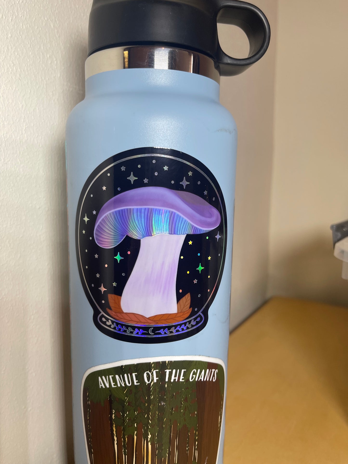 Purple Blewit Mushroom Holographic Sticker