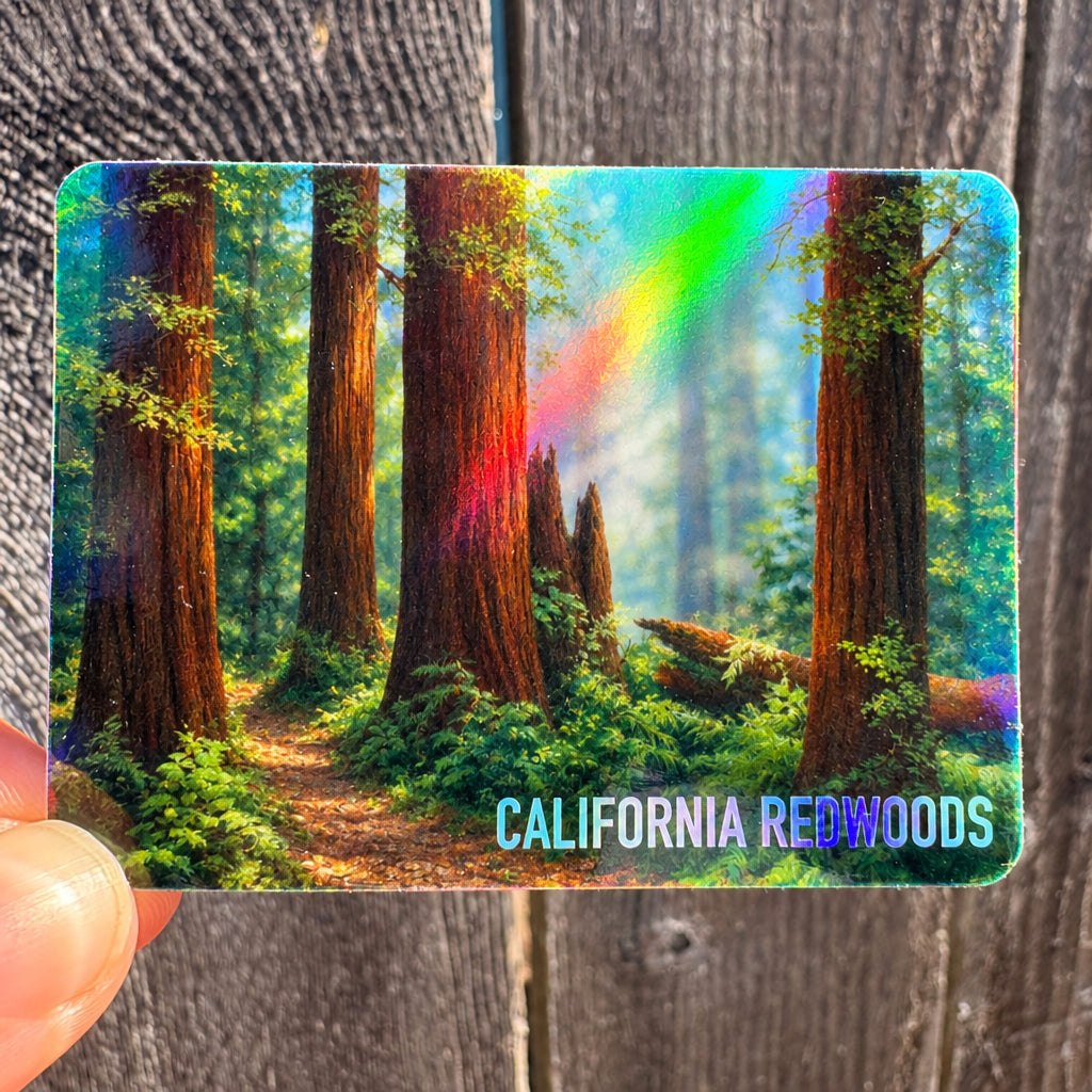 Holographic California Redwood Sticker 3" inch