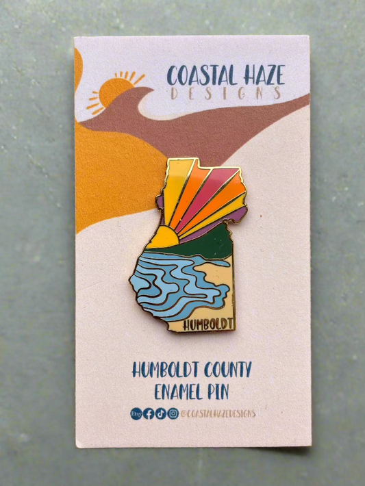 Humboldt County Beach Scene Enamel Pin