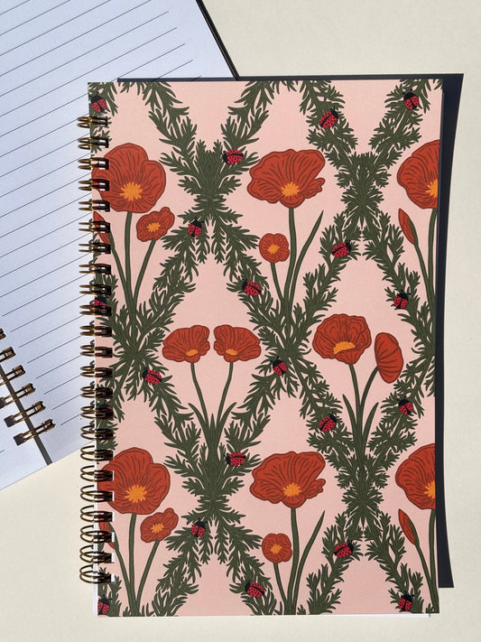 Poppy and Ladybug Spiral Notebook