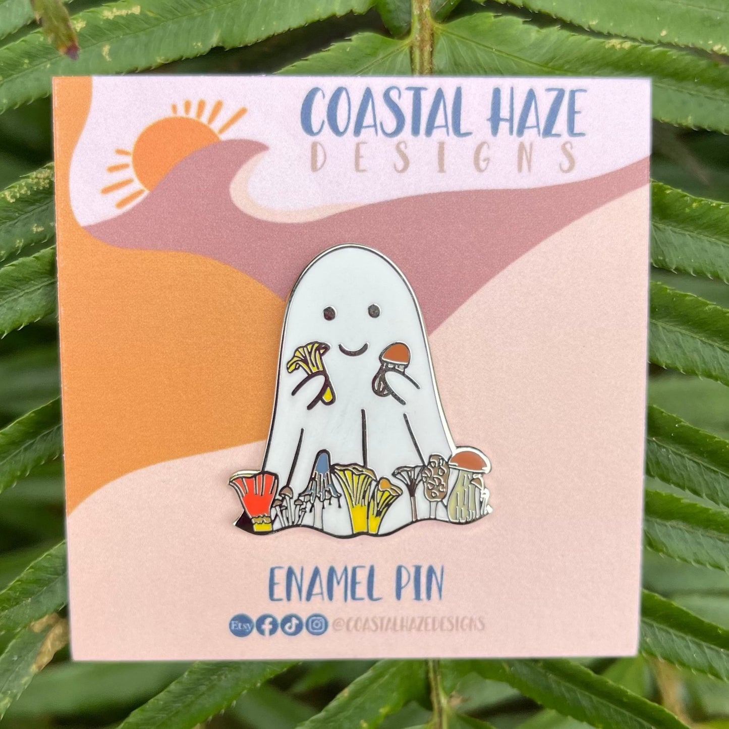 Mushroom Ghost Enamel Pin