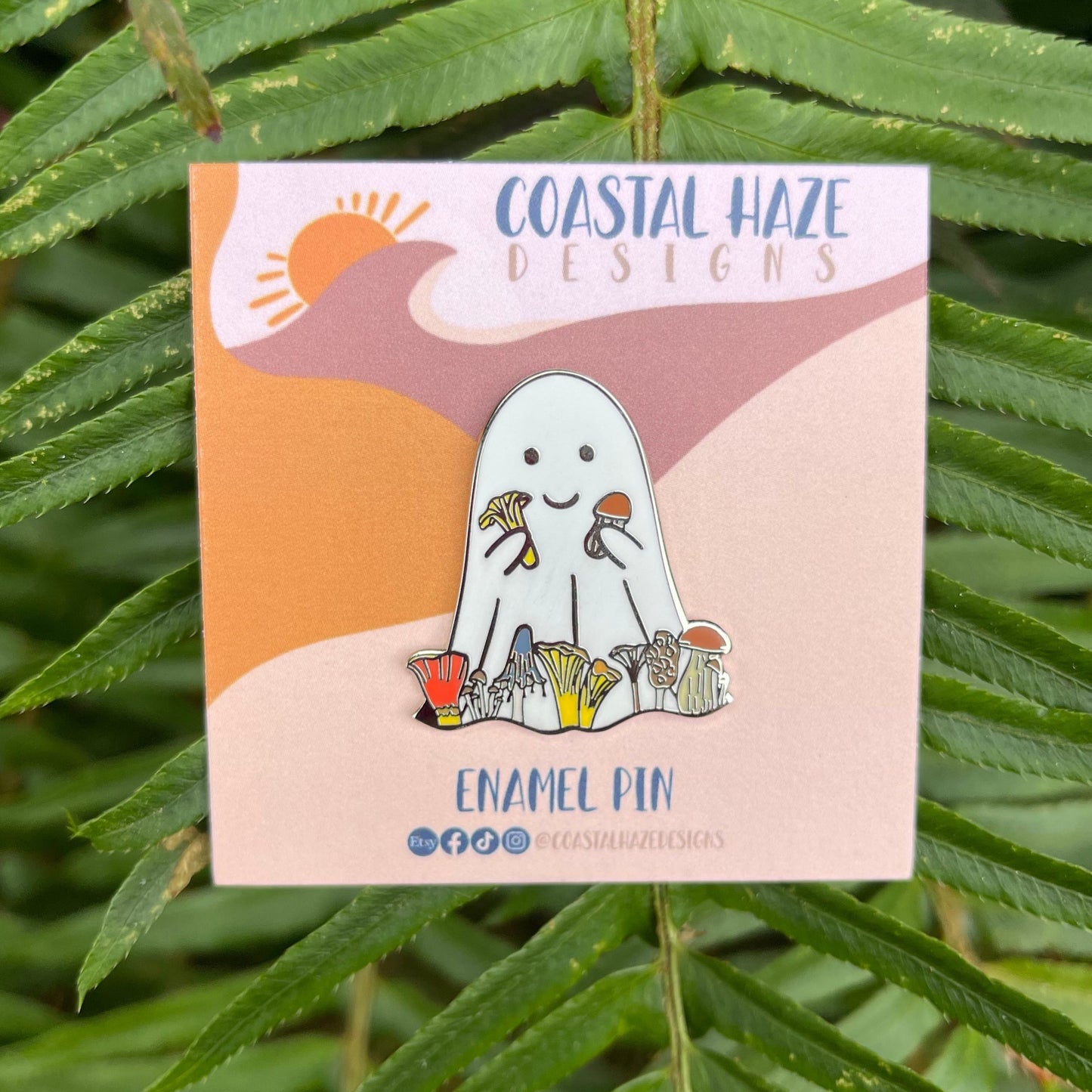 Mushroom Ghost Enamel Pin