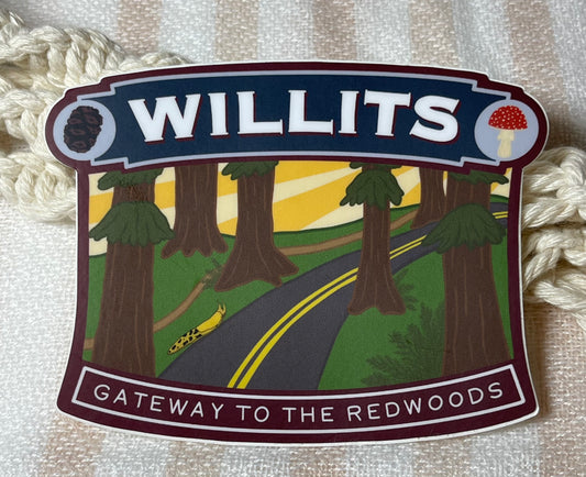 Willits, CA Vinyl Sticker