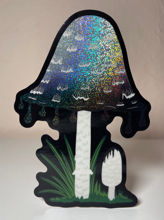 Inky Cap Glitter Sticker