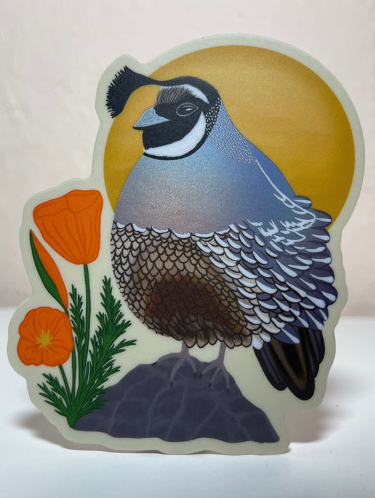 Quail & Poppy Sticker-POS