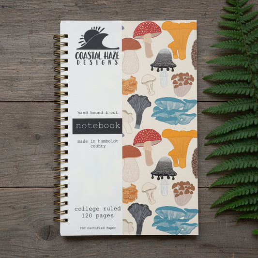 Rainbow Mushroom Spiral Notebook