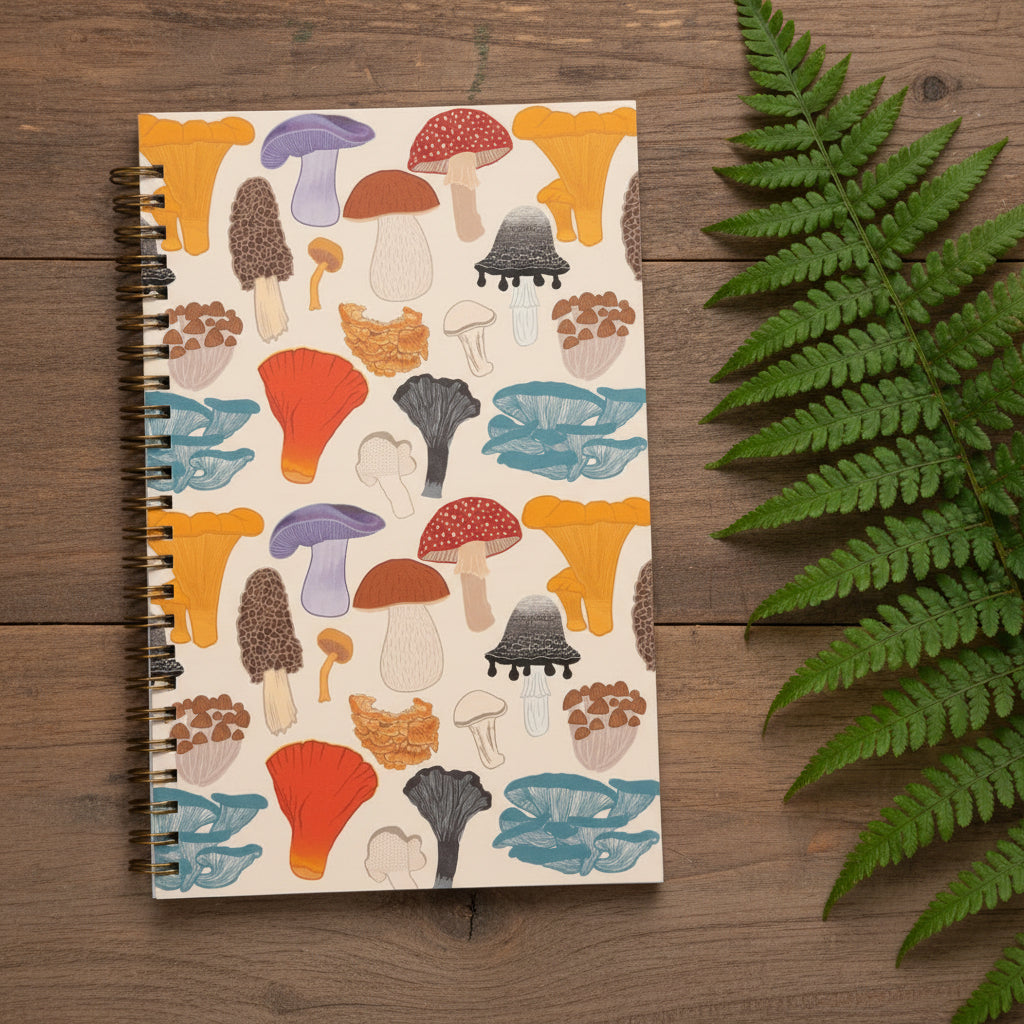 Rainbow Mushroom Spiral Notebook