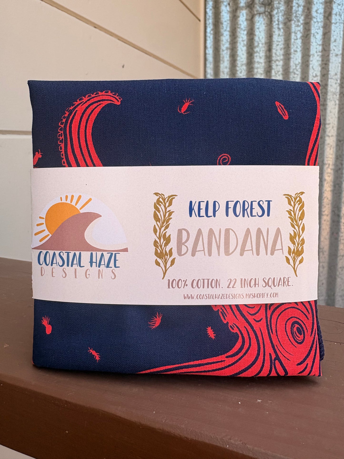 Kelp Forest Red Octopus Bandana -Wholesale