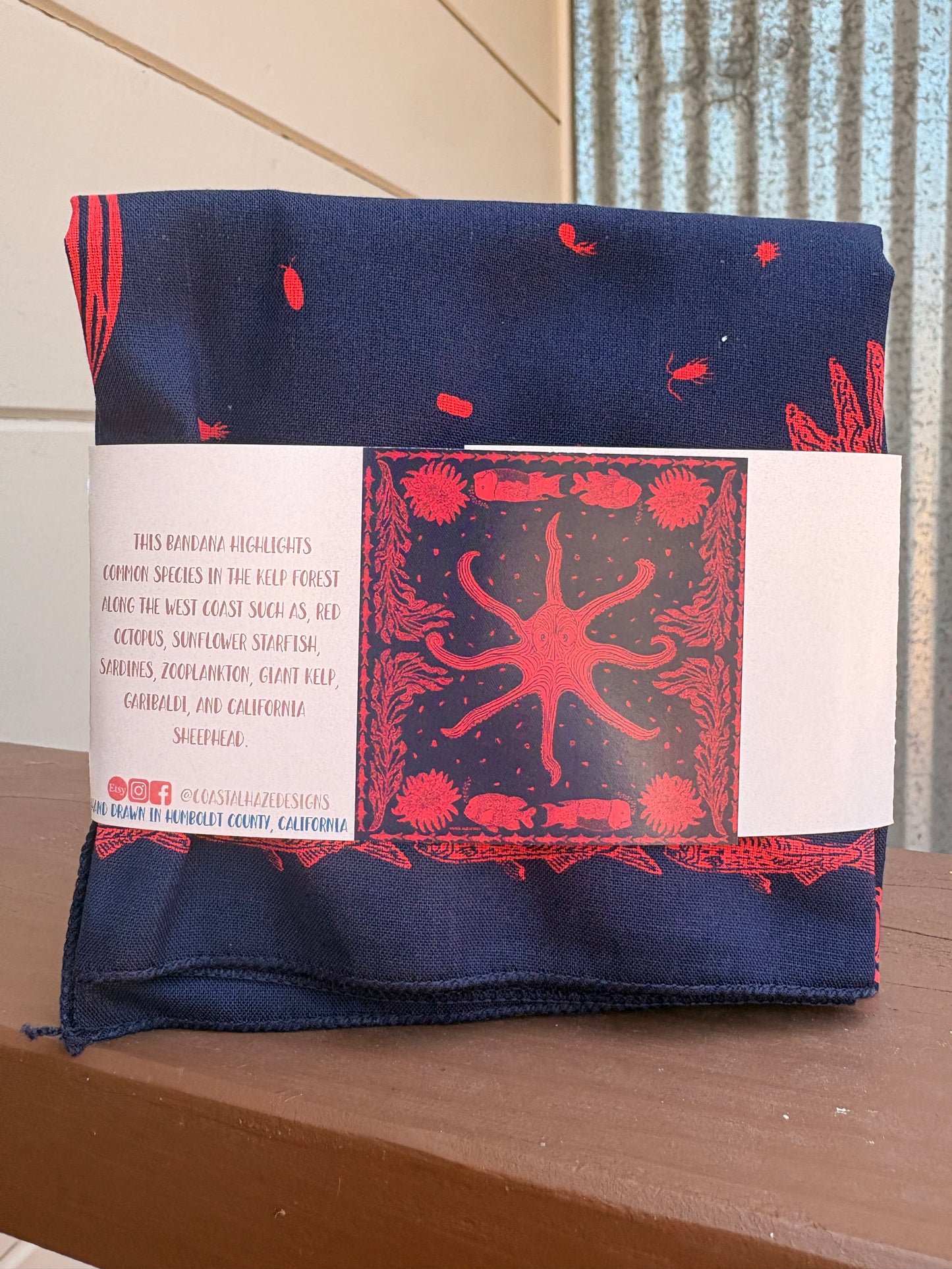 Kelp Forest Red Octopus Bandana -Wholesale
