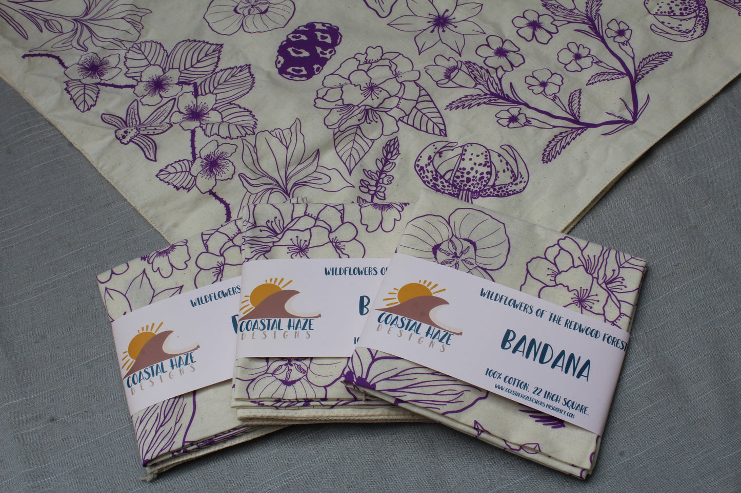 Wildflowers of the Redwood Forest Bandana- Wholesale