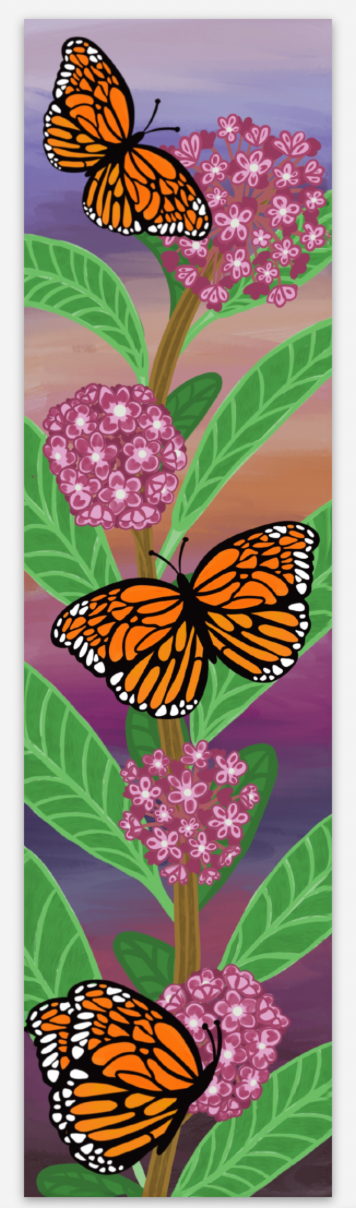 Monarch Butterfly & Milkweed Sticker
