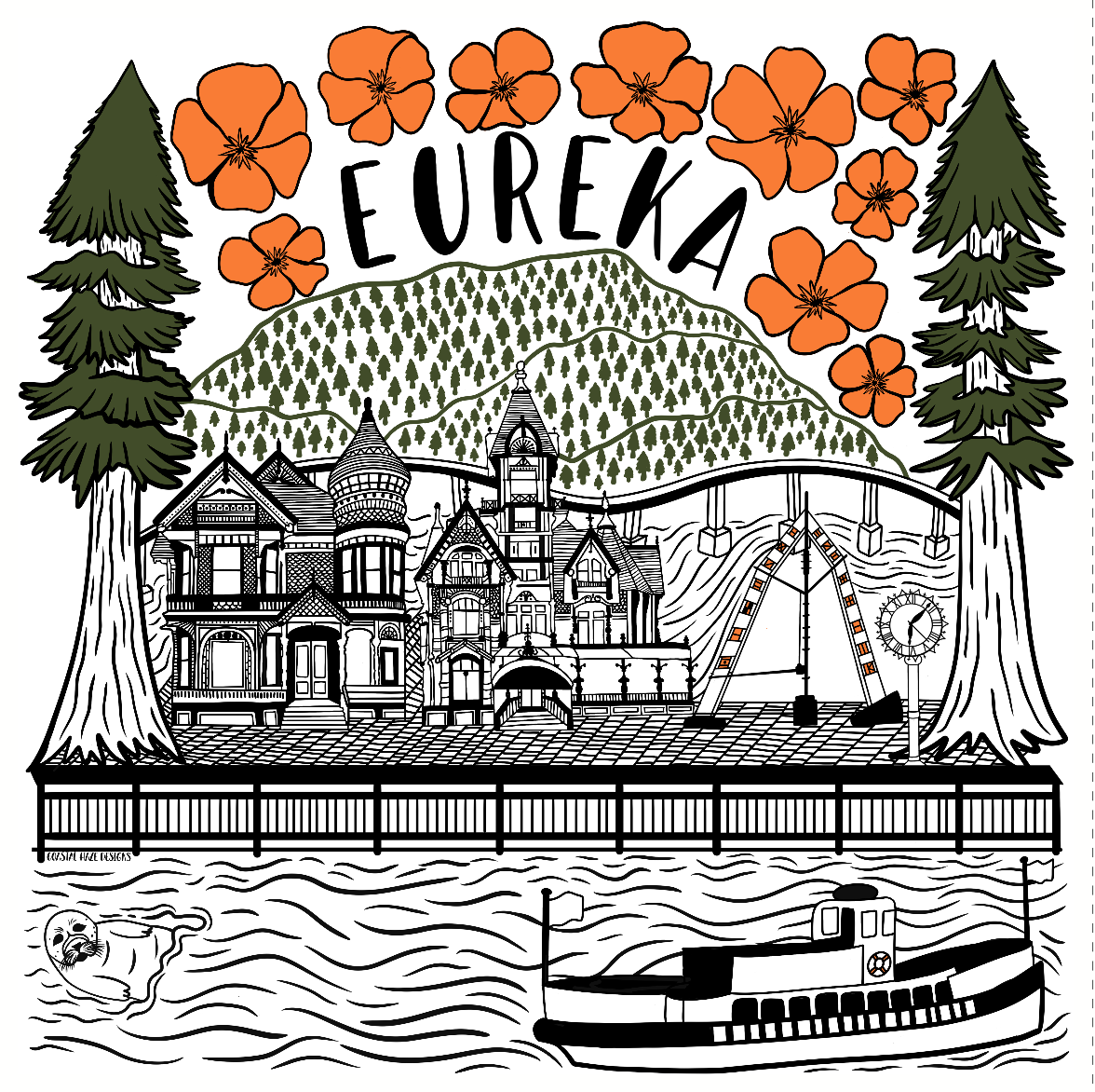 Eureka, CA Postcard