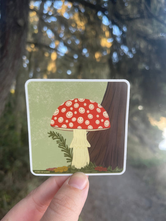 Smiley Amanita Sticker