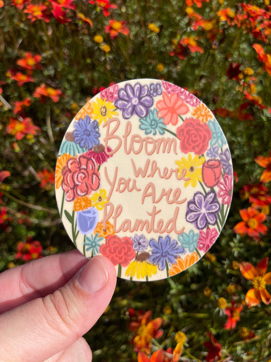 Bloom Where You Are Planted Sticker