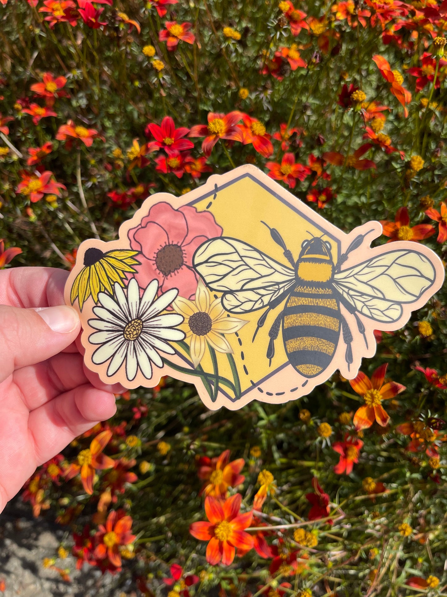 Wildflower Bee Sticker