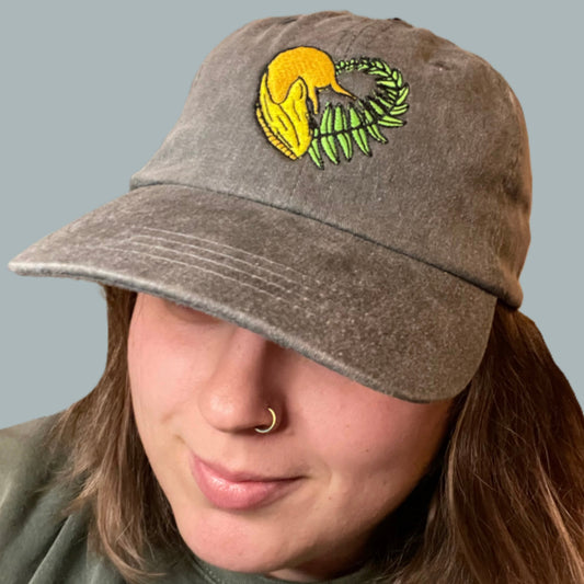 Slug and Fern Embroidered Hat