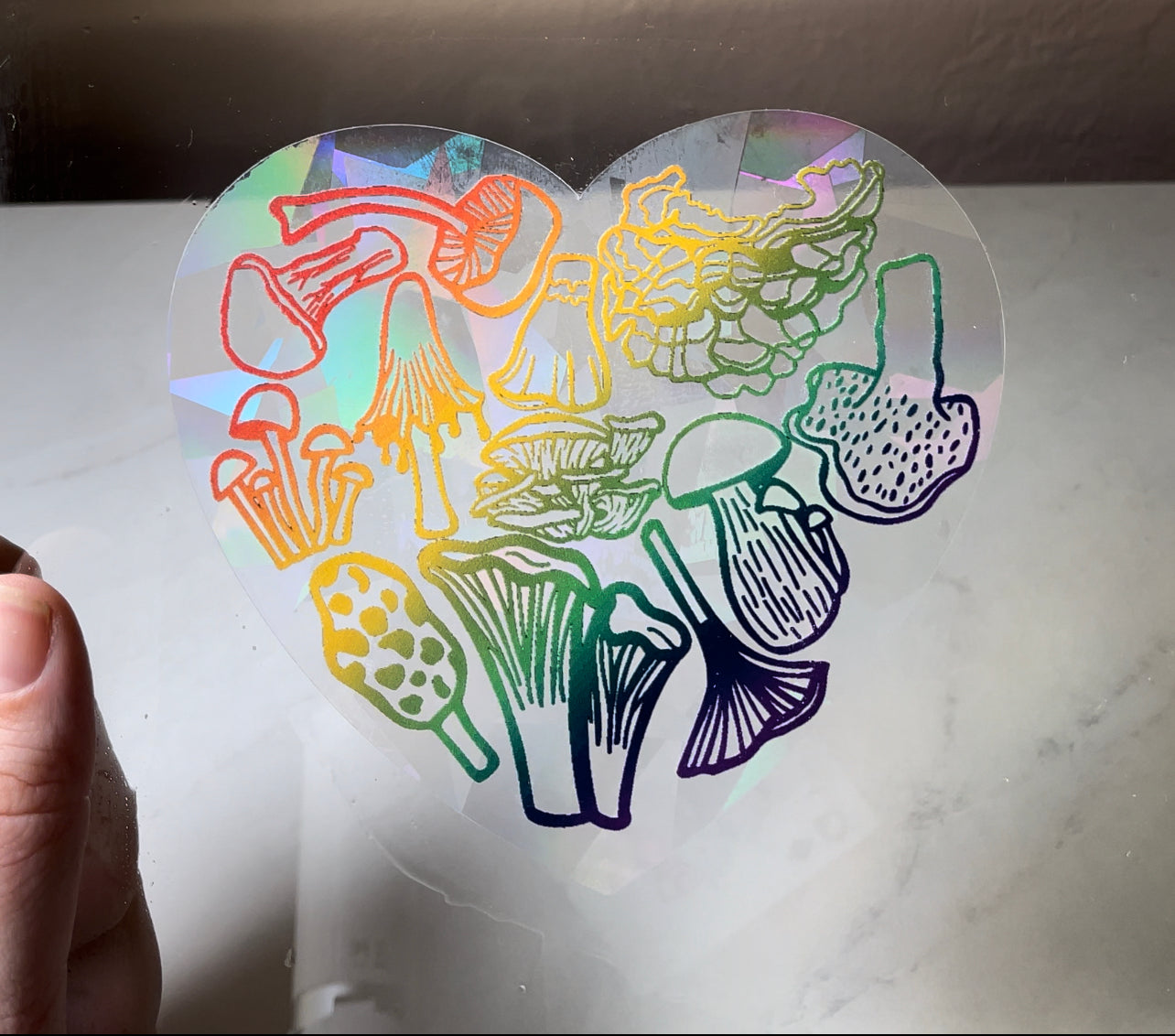 Rainbow Mushroom Suncatcher