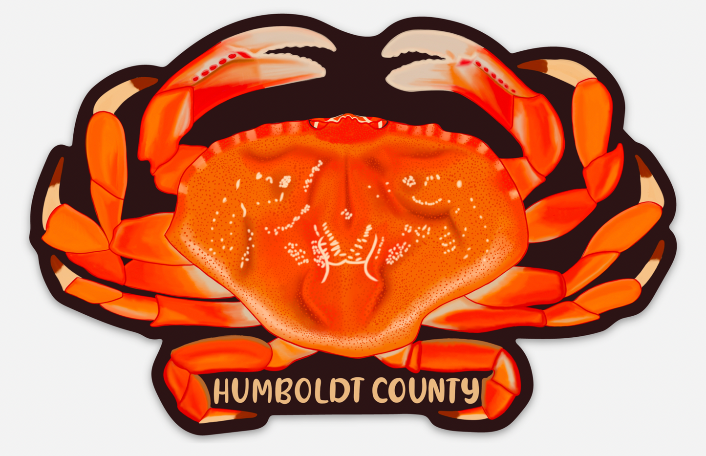 Humboldt County Dungeness Crab Vinyl Sticker
