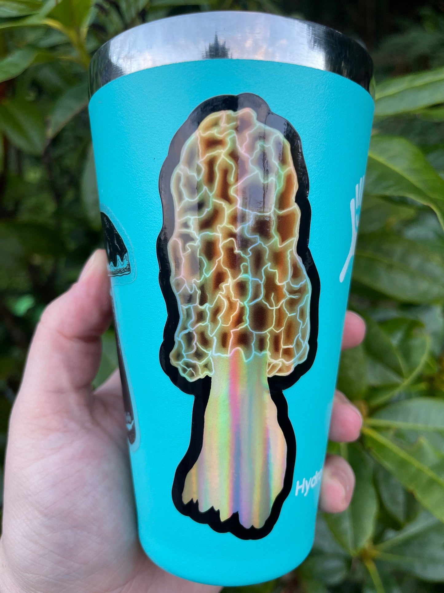 Holographic Morel Mushroom Sticker