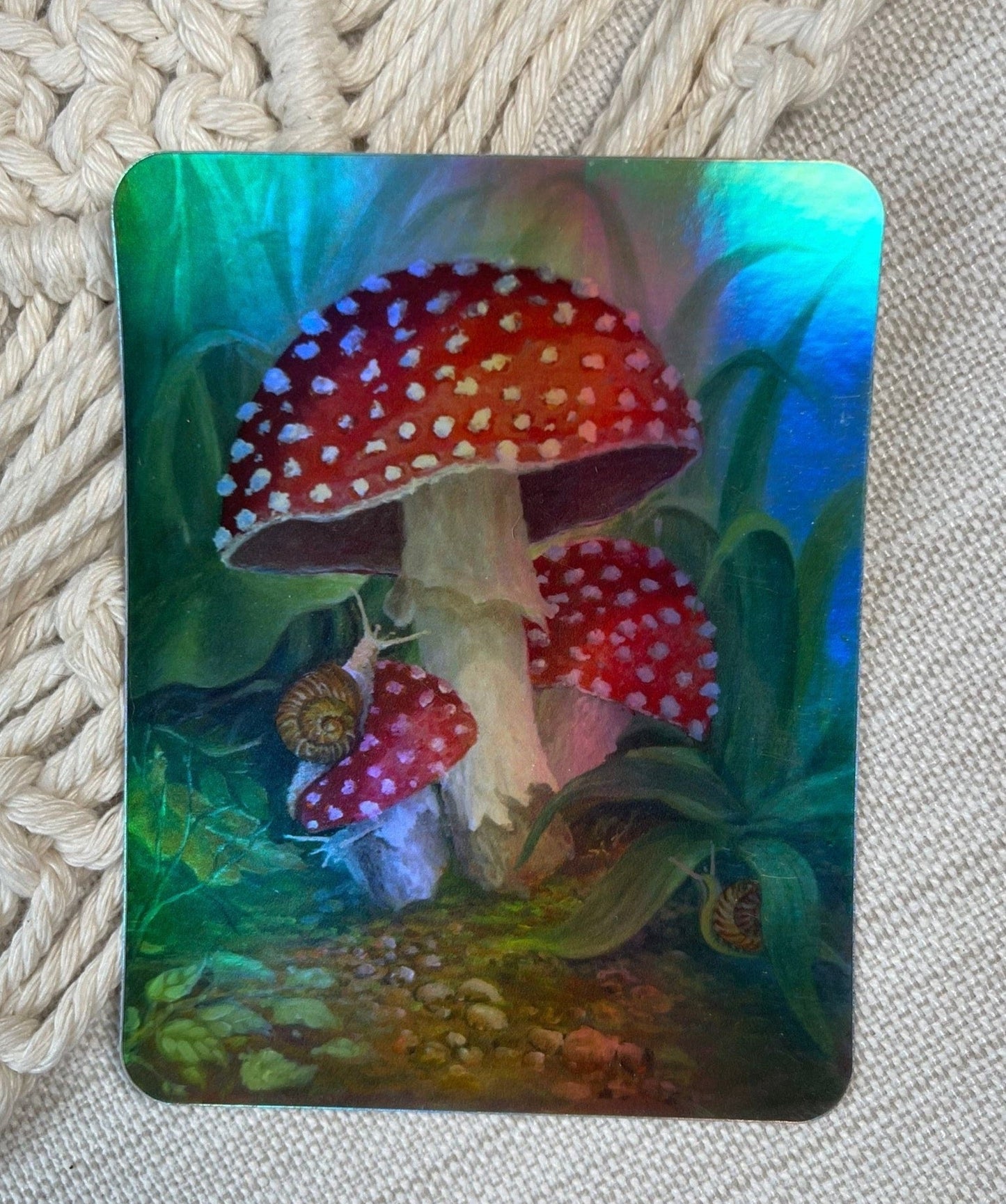 Holographic Amanita Mushroom Sticker