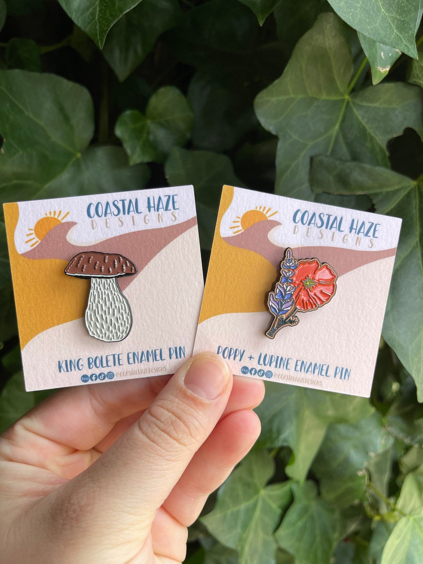 Poppy and Lupine Pin