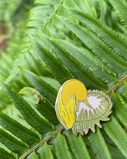 Banana Slug and Fern Pin